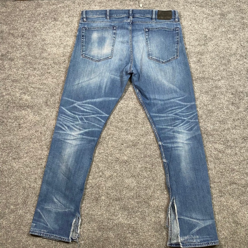 Polo Ralph Lauren Sullivan Slim Jeans Mens 38x32 Medium Wash Distressed Frayed